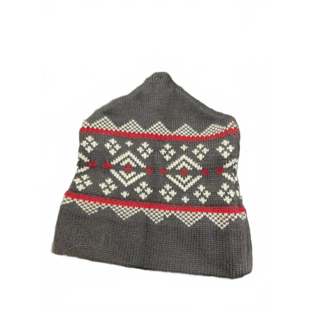 West Hill Weavers Stowe Vermont Wool Beanie Hat with Nordic Pattern